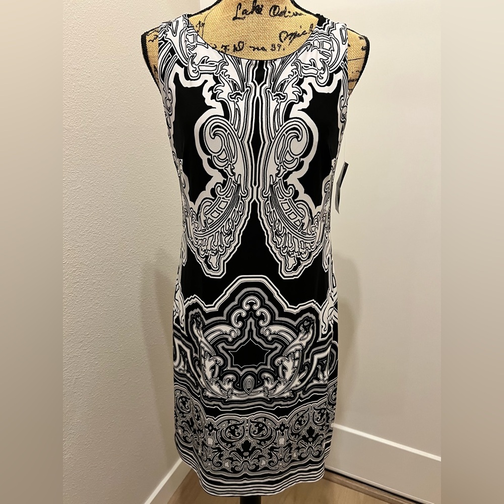 INC International Concepts B/W Sheath Dress